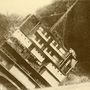 Model Showing The Laurentic As She Originally Lay, 120 Feet Below The Surface, c1930