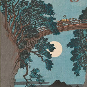 The Monkey Bridge in Kai Province (Koyo Saruhashi no zu), ca. 1841-42. Creator: Ando Hiroshige
