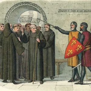 The monks of Christchurch expelled, 1209 (1864). Artist: James William Edmund Doyle