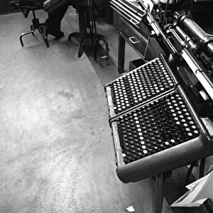 A monotype keyboard at the White Rose Press, Mexborough, South Yorkshire, 1968. Artist