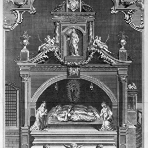 The monument of King Henry II and Richard I at Fontevrault in Anjou, 1786. Artist: Goldar