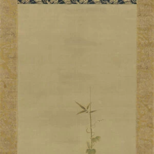 Morning glory and bamboo (part of a set), Edo period, mid 17th-early 18th century. Creator: Kano Yoboku Tsunenobu
