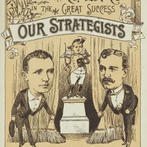 Morton & Bell's Comedy Co. in the Great Success, "Our Strategists", 1886. Creator: Unknown.<br> Morton & Bell's Comedy Co Morton & Bell's Comedy Co. in the Great Success, "Our Strategists", 1886. Creator: Unknown.<br> Morton & Bell's Comedy Co