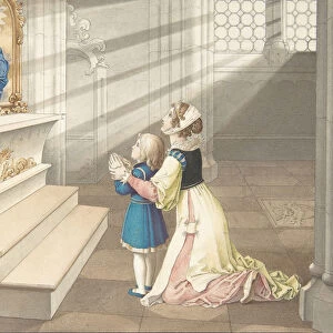 Mother and Daughter in Prayer, ca. 1811-17. Creator: Julius Schnorr von Carolsfeld
