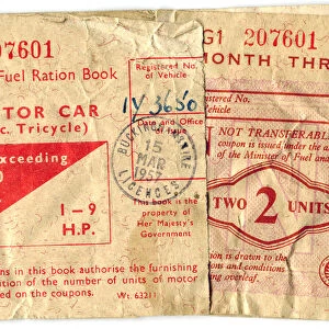 Motor fuel ration book, 1957