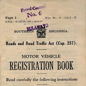 Motor Vehicle Registration Book, 1949