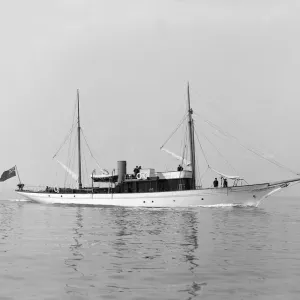 The motor yacht Atair under way, 1914. Creator: Kirk & Sons of Cowes The motor yacht Atair under way, 1914. Creator: Kirk & Sons of Cowes