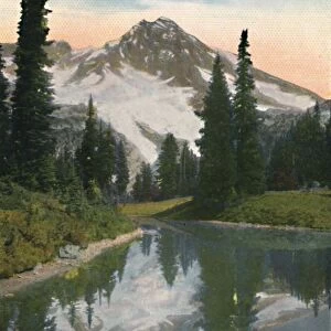 Mount Rainier and Reflection Lake, c1916. Artist: Asahel Curtis