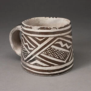 Mug with Interlocking Geometric Pattern with Zigzag Motifs and Crosshatching, 1100 / 1275