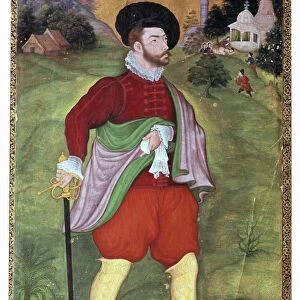 Mughal portrait of a european, 16th century