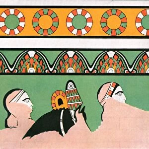 Mural painting from the palace of Dur-Sharrukin, Assyria, (1928). Creator: Unknown