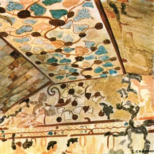 Mural painting in the Tomb with the Banquet (Tomba del Triclinio), Tarquinia, Italy, (1928)