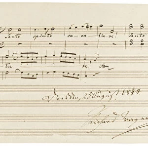 Musical quotation from the opera Rienzi by Richard Wagner (Santo spirito cavaliere!), Dresden, 25