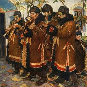 Musicians from Hroznova Lhota: clarinet, violin and double bass. (1861-1940), 1948