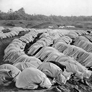 Muslims at prayer, Algeria, 1920. Artist: Biskra Frechon