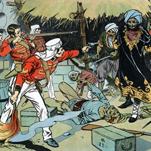 Mutineers attacking the magazine at Delhi, Indian Mutiny, 11 May 1857 (c1900)