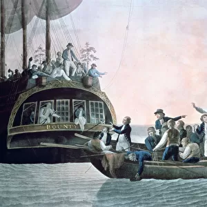 The mutineers turning Lieut Bligh... and crew adrift from his Majestys ship the Bounty, 1790. Artist: Robert Dodd
