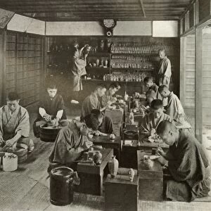 Namikawas Workroom, 1910. Creator: Herbert Ponting