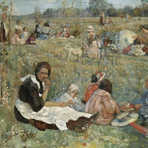 Nanny with children, 1912. Artist: Brodsky, Isaak Izrailevich (1884-1939)
