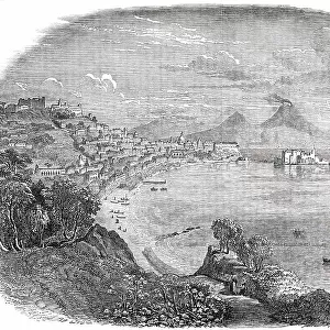 Naples. Vesuvius in the Distance - from an original sketch, 1850. Creator: Unknown
