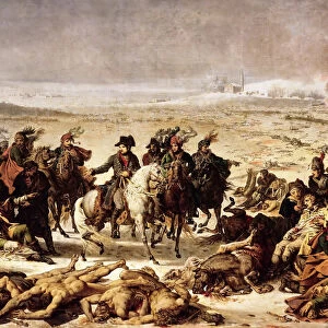 Napoleon on the Battlefield of Eylau, 9 February 1807. Artist: Meynier, Charles (1768-1832)