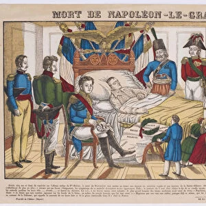 Napoleon Bonaparte on his deathbed, May 5, 1821, 1821-1822. Artist: Imagerie d Epinal, Vosges