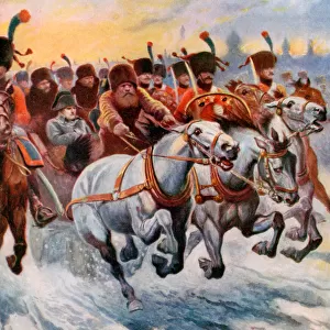 Napoleon retreating from Moscow, 1812