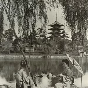 The Nara Pagoda, 1910. Creator: Herbert Ponting