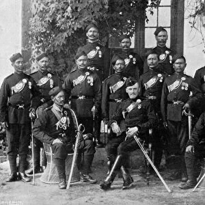 Native officers of the 44th Gurkhas, Indian army, 1896. Artist: Bourne & Shepherd
