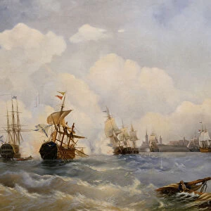 The naval Battle of Reval on 13 May 1790, 1860s. Artist: Bogolyubov, Alexei Petrovich (1824-1896)
