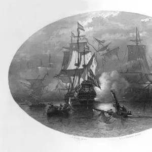 The naval Battle of Sole Bay, 1672, (c1870). Artist: CL van Kesteren