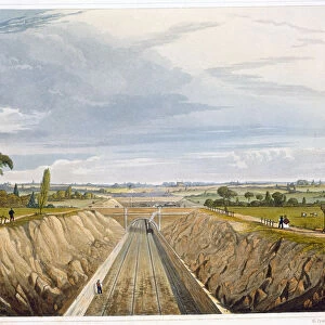 Near Liverpool, looking towards Manchester, Liverpool and Manchester Railway, 1833