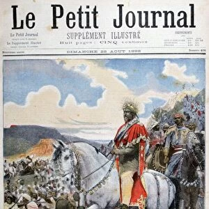 Negus of Ethiopia, Menelik II, at the Battle of Adoua, 1898. Artist: F Meaulle