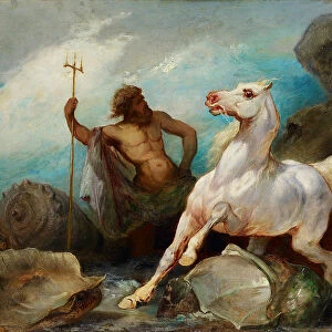 Neptune Creating the Horse, ca 1845. Artist: Odier, Edouard Alexandre (1800-1887)
