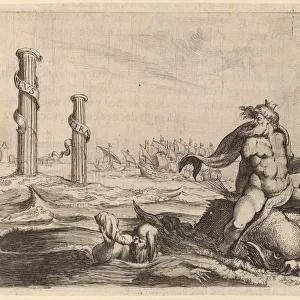 Neptune and the Pillars of Hercules, 1634. Creator: Willem Basse