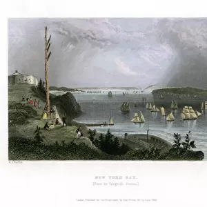 New York Bay as seen from the Telegraph Station, USA, 1838. Artist: R Wallis