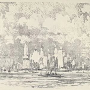 New York From Ellis Island, 1910. Creator: Joseph Pennell