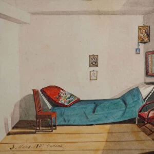 Nikita Muravyovs Room by exile in Irkutsk province, 1837. Artist: Muravyov, Nikita Mikhailovich (1797-1843)