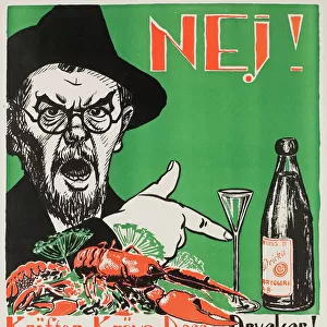 No! Crayfish require these drinks!, Swedish anti-Prohibition poster, 1922
