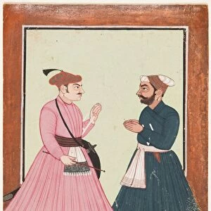 A noble, probably Raja Gaur Sen, receives another noble, c. 1700-20. Creator: Unknown