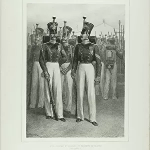 Non-Commissioned Officer and Soldiers of the Volhynie Regiment (Imperial Guard), Camp V... 1842–44. Creator: Auguste Raffet