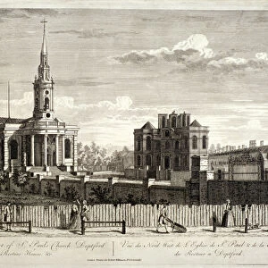 North west view of St Pauls, Deptford, London, c1750