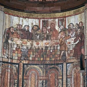 Norwegian painting of the last supper, 13th century