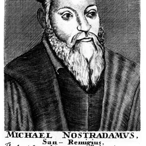 Nostradamus, 16th century French physician and astrologer, 1725