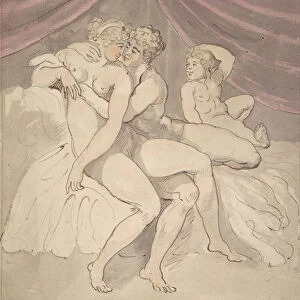 Nude Couple Embracing, 1780-1827. Creator: Thomas Rowlandson