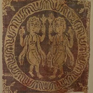 Nude Female Dancers from a Tunic, 700s. Creator: Unknown