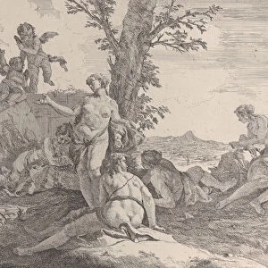 Six nymphs and two putti, from "Bacchanals and Histories", 1744