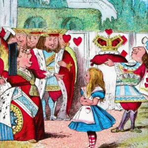 Off with her head! Alice and her Red Queen, c1910. Artist: John Tenniel Off with her head! Alice and her Red Queen, c1910. Artist: John Tenniel