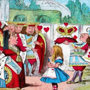 Off with her head! Alice and her Red Queen, c1910. Artist: John Tenniel Off with her head! Alice and her Red Queen, c1910. Artist: John Tenniel