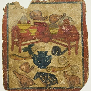 Offerings of Food, from a Set of Initiation Cards (Tsakali), 14th / 15th century